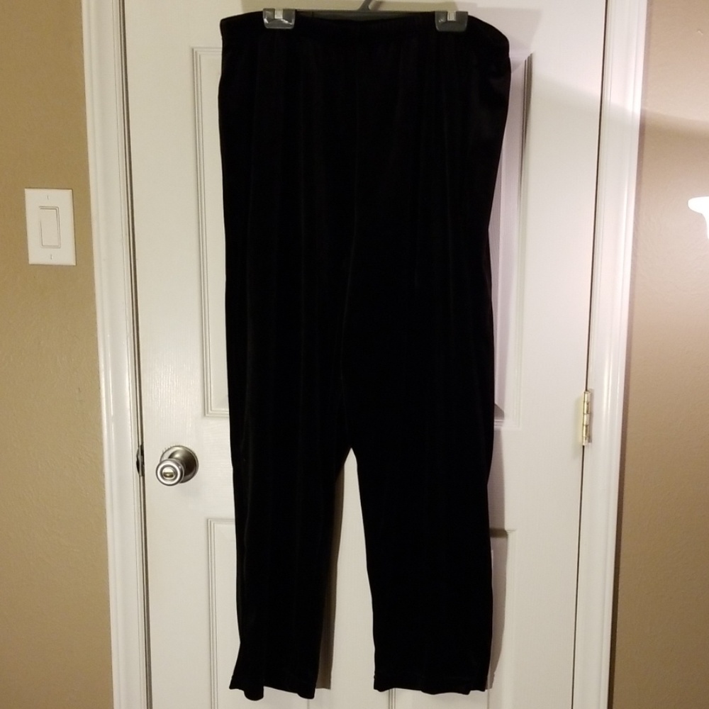 Velour Pants. Black, Sz3X by Sport Savvy